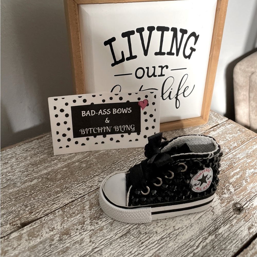 Black Blinged Out Converse shoe Keychain